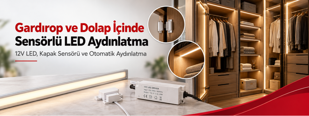 Gardırop ve Dolap İçinde Sensörlü LED Aydınlatma