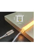 Flexi Neon LED 10x10 mm 12V Silikon Şerit – 3000K Günışığı – Sök Tak Kablolu – 4 Metre