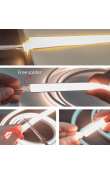 Flexi Neon LED 10x10 mm 12V Silikon Şerit – 3000K Günışığı – Sök Tak Kablolu – 1 Metre