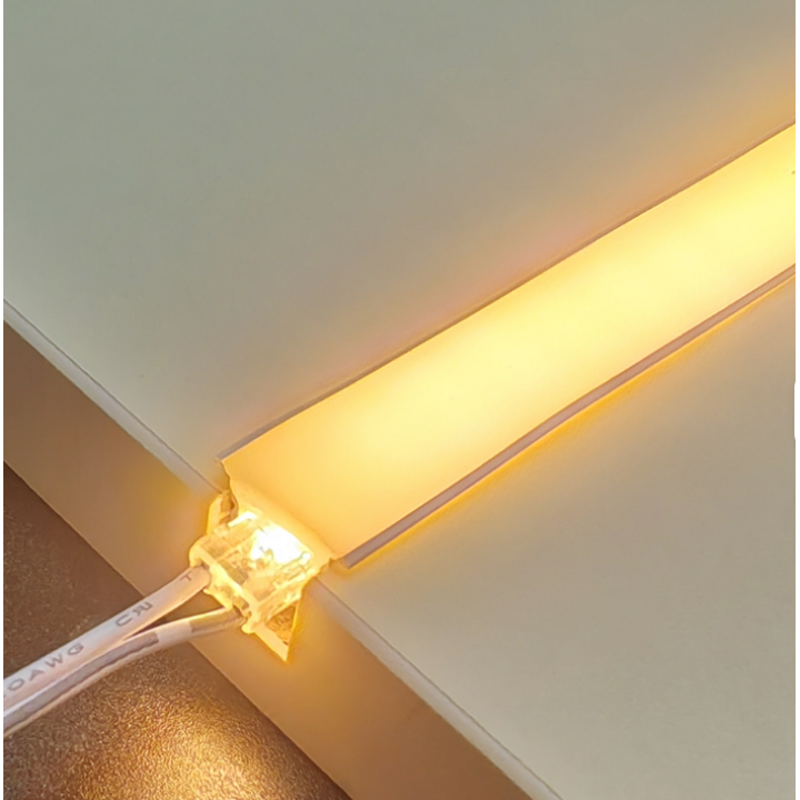 Flexi Neon LED 10x10 mm 12V Silikon Şerit – 3000K Günışığı – Sök Tak Kablolu – 5 Metre