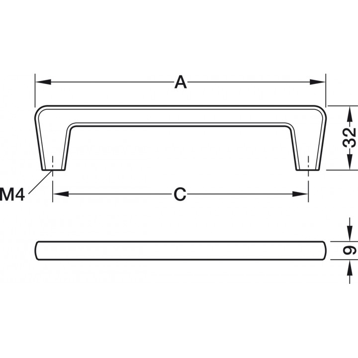 Hafele Mobilya Kulpu H2330 160mm Mat Altın