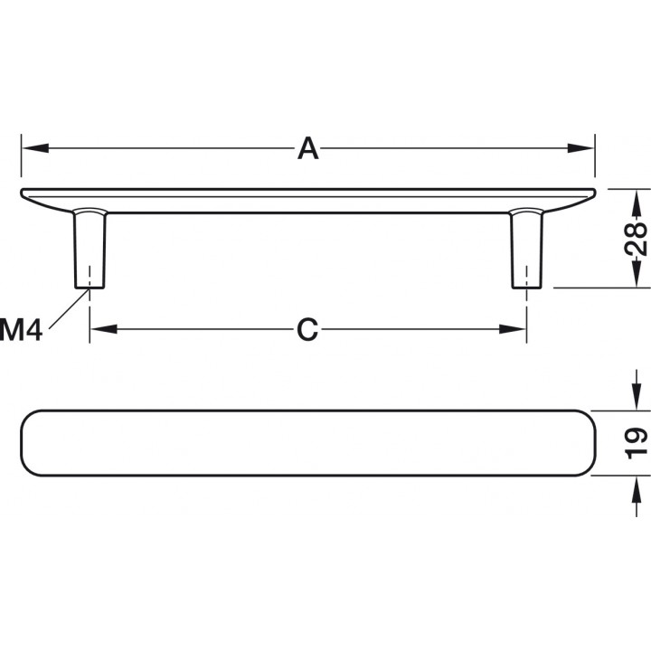 Hafele Mobilya Kulpu H2380 160mm Mat Altın