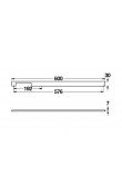 Hafele Mobilya Kulpu Mia Side II 600mm Parlak Krom