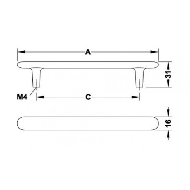 Hafele Mobilya Kulpu H2135 128mm Mat Altın