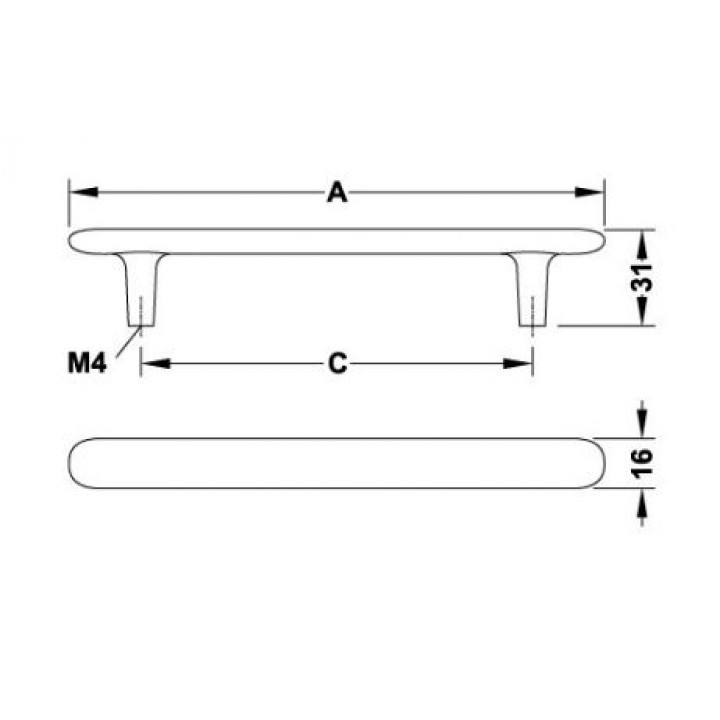 Hafele Mobilya Kulpu H2135 160mm Paslanmaz Çelik