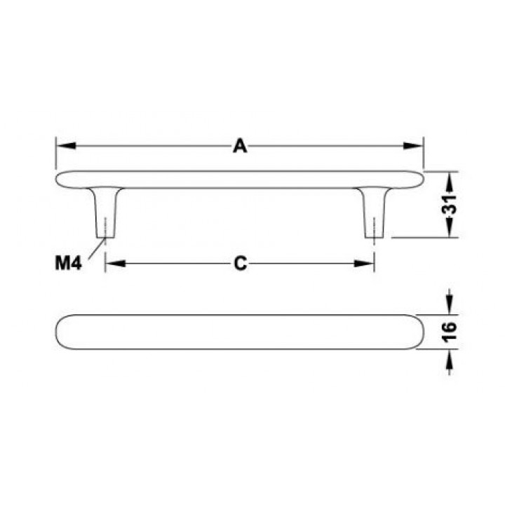 Hafele Mobilya Kulpu H2135 160mm Mat Siyah
