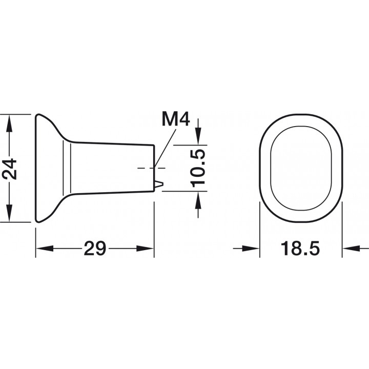 Hafele Düğme Kulp Deco H2325 Paslanmaz Çelik