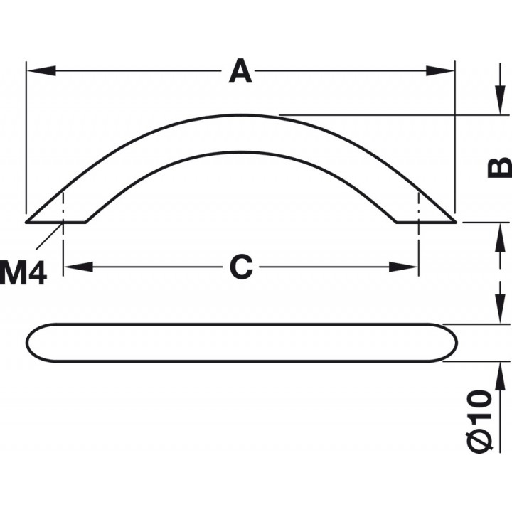 Hafele Mobilya Kulpu Rune II 192mm Mat Siyah