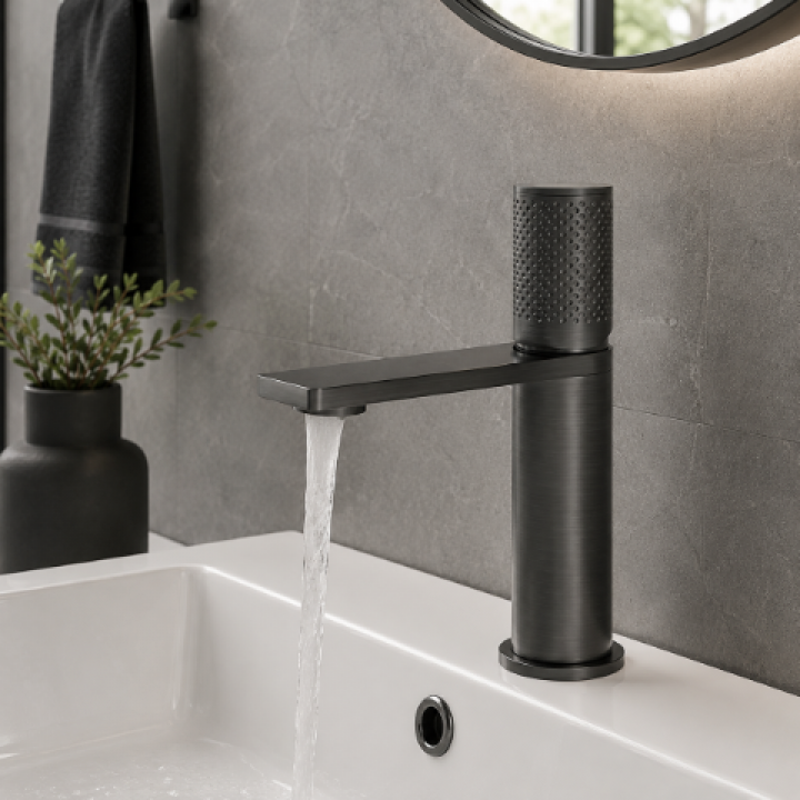 Hafele DEVON Lavabo Bataryası Titanyum