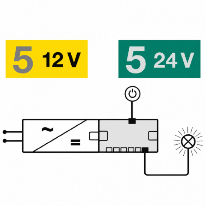 Hafele Loox5 Dönüştürücü 12 V - 24 V 60 W 6 Çıkışlı Siyah
