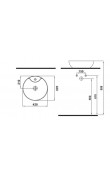 Hafele Lotus RB Tezgah Üstü Çanak Banyo Lavabosu Parlak Beyaz 420x135 mm