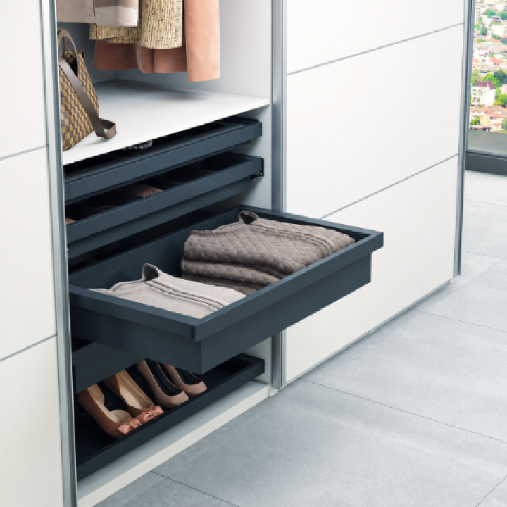 Hafele Dress Line Gardırop Çekmecesi 600 mm Antrasit