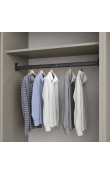 Hafele Dress Line LED Işıklı Askı Borusu Elektrikli, Hareket Sensörlü Mat Siyah Eloksal 4000 K 862 mm