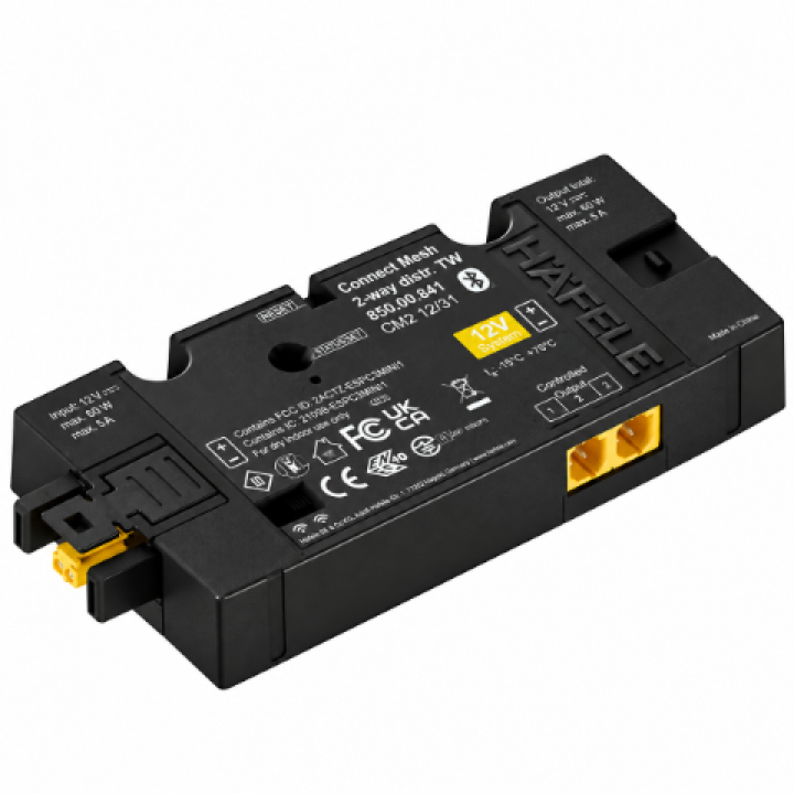Hafele Connect Mesh Dağıtıcı 12 V 60 W 2 Çıkışlı 3 Pimli Siyah