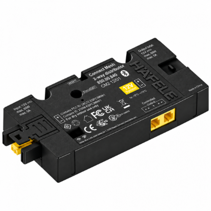 Hafele Connect Mesh 2 Çıkışlı Sensör Girişli Dağıtıcı 12 V 60 W Siyah