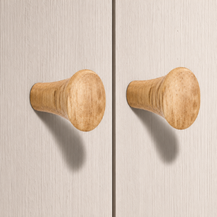 Hafele Deco H2525 Düğme Kulp 27 mm Doğal Meşe