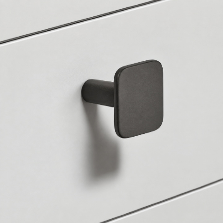 Hafele Deco H2385 Düğme Kulp 27×27 mm Mat Siyah