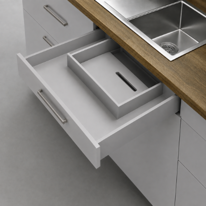 Hafele Matrix Box P Yavaşlatıcılı Eviye Altı Çekmece Sistemi 350 mm Gri