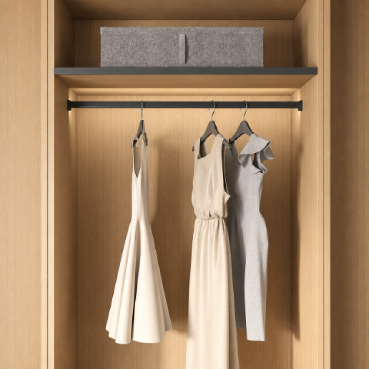 Hafele Kesseböhmer CONERO Askı Borusu 1219 × 15 × 30 mm Siyah