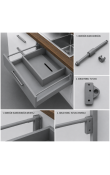 Hafele Matrix Box P Yuvarlak Yan Bordür 500 mm Antrasit