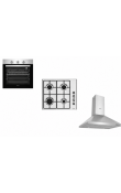 Hafele Eternal Ankastre Set 2 | 60 cm İnox Ankastre Fırın + 60 cm Gazlı Ocak + 60 cm Piramit Davlumbaz