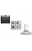 Hafele Contempo Ankastre Set 3 | 60 cm İnox Ankastre Fırın + 60 cm Gazlı Ocak + 60 cm Piramit Davlumbaz