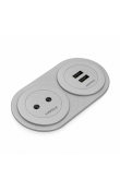Hafele PORT Priz ve USB Şarj Sistemi 1 Priz + 1 USB-A Mat Krom