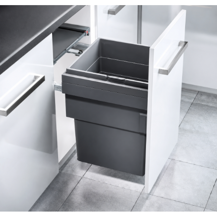 Hafele CARGO SYNCHRO 450 55 Litre Dolap İçi Çöp Kovası Antrasit