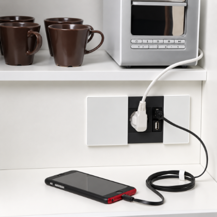 Hafele V-PAD Priz Sistemi Beyaz