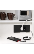 Hafele V-PAD Sürgülü Priz Sistemi 1 x Priz + 2 x USB-A Siyah