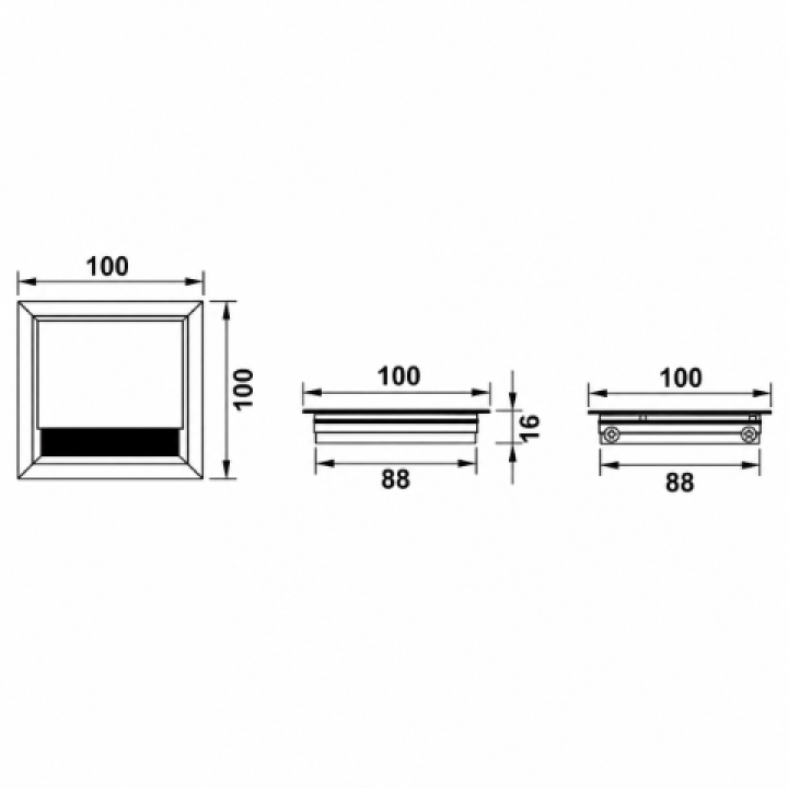 Hafele EXIT Kare Kablo Kapağı 100 x 100 mm Mat Eloksal