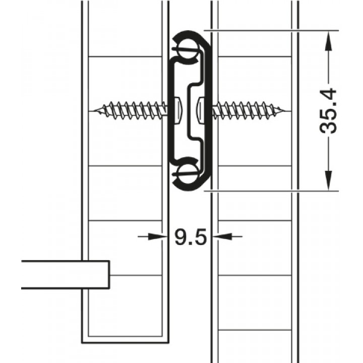 Hafele Accuride 2028 Bilyalı Ray Tek Açılım 54 kg 400 mm Paslanmaz Çelik