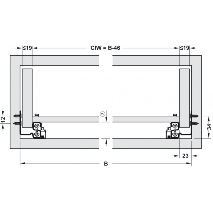 Hafele MATRIX UMS30 Gizli Ray Tam Açılım Yavaşlatıcılı 400 mm