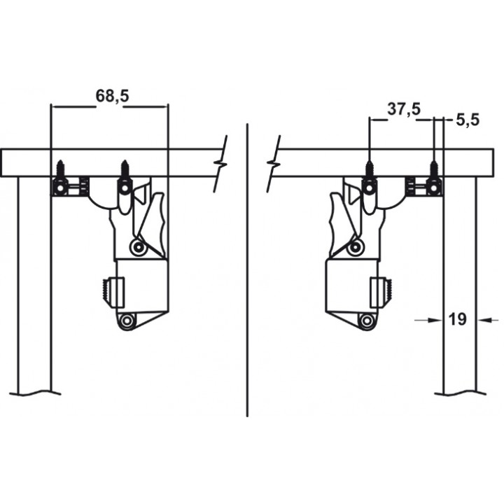 Hafele POW Gizli Ray Tam Açılım Yavaşlatıcılı 450 mm