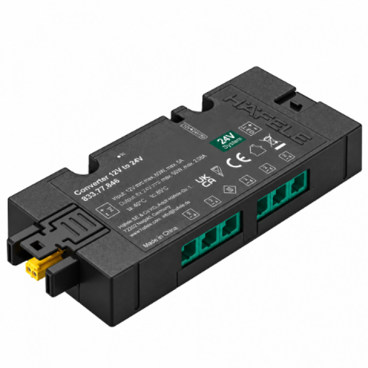Hafele Loox5 Dönüştürücü 12 V - 24 V 60 W 6 Çıkışlı Siyah