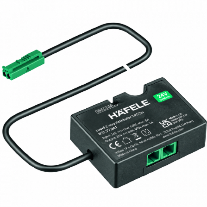 Hafele Loox5 2 Çıkışlı Çoklayıcı 24 V 120 W Siyah