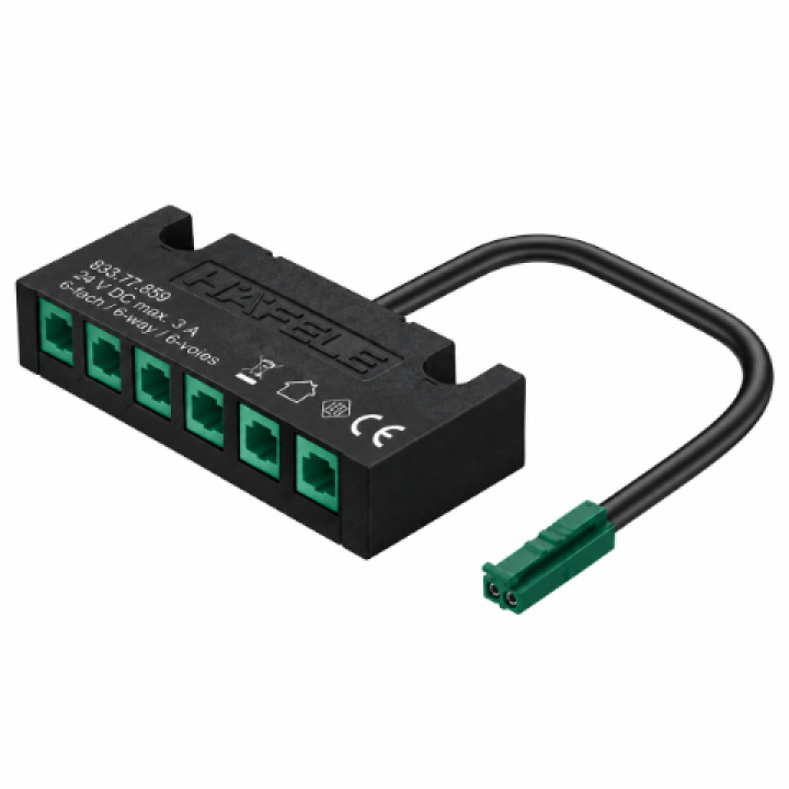 Hafele Loox5 6 Çıkışlı Sensör Girişsiz Dağıtıcı 24 V 120 W Siyah
