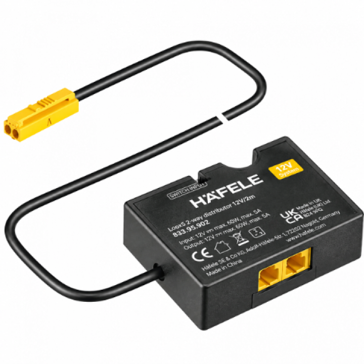 Hafele Loox5 2 Çıkışlı Çoklayıcı 12 V 60 W Siyah
