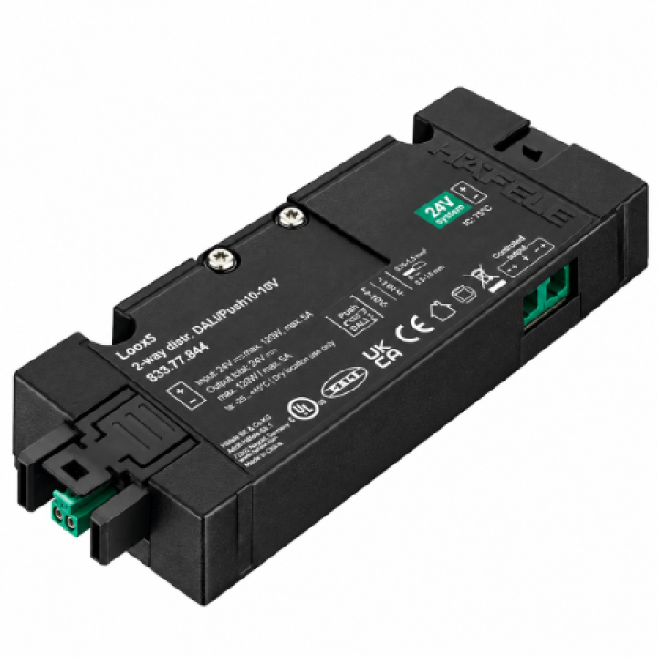 Hafele Loox5 DALI-2 Dağıtıcı 24 V 120 W 2 Çıkışlı Siyah