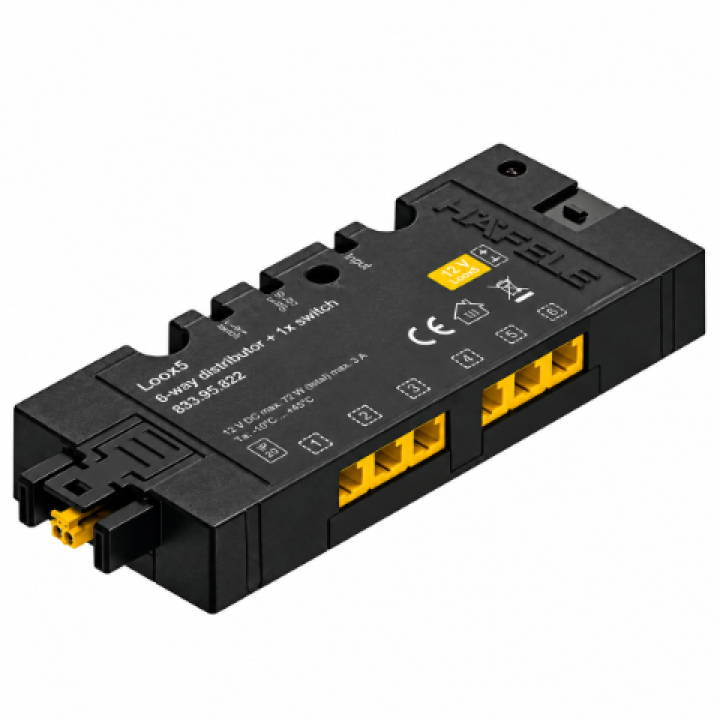 Hafele Loox5 6 Çıkışlı Multi-Sensör Girişli Dağıtıcı 12 V 60 W Siyah