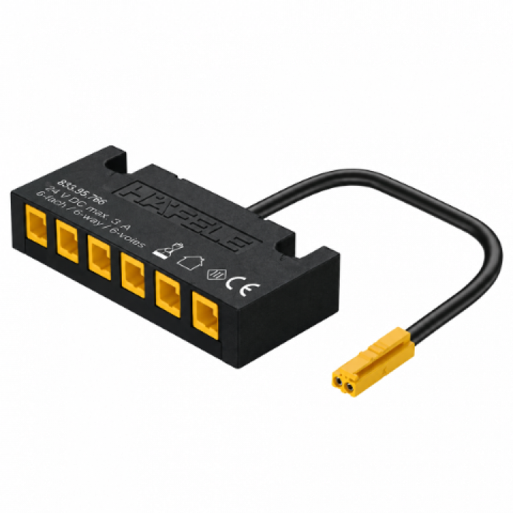 Hafele Loox5 6 Çıkışlı Sensör Girişsiz Dağıtıcı 12 V 60 W Siyah