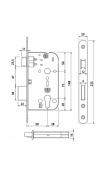Hafele H50.03 Çarpma Kapı Kilidi, Barelli (PC) 50/20 mm Antik Bronz