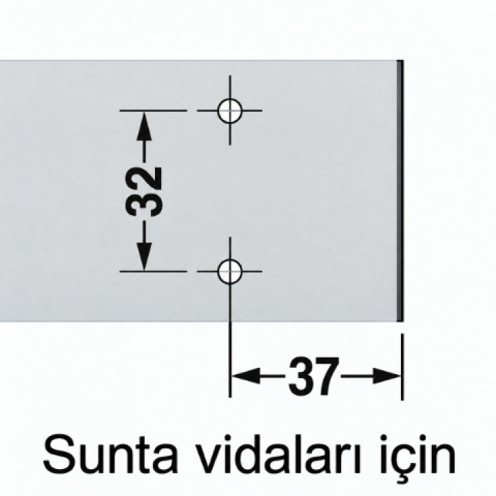 Hafele Metalla 310 K SM Klipsleyerek Montaj Menteşe Tabanı 0 mm Titanyum