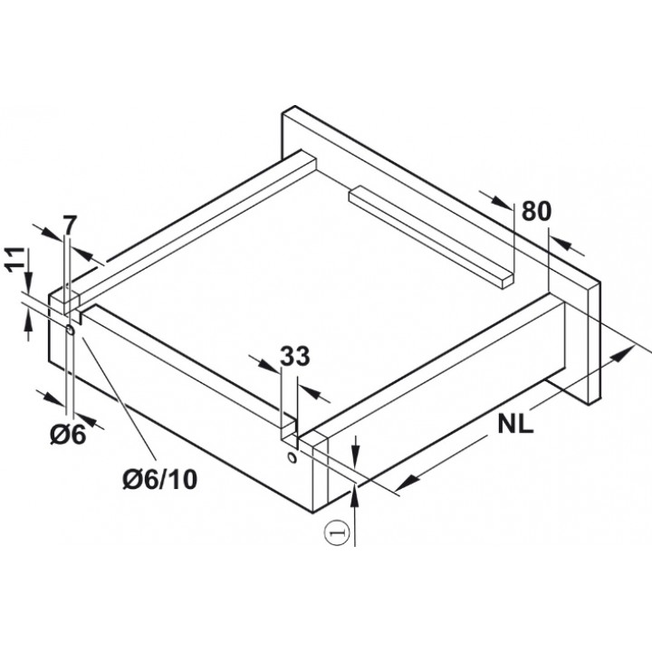 Hafele MATRIX UMS30 Gizli Ray Tam Açılım Yavaşlatıcılı 400 mm
