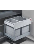 Hafele RAUMSPAR-TANDEM 12 + 18 Litre Dolap İçi Çöp Kovası Gri