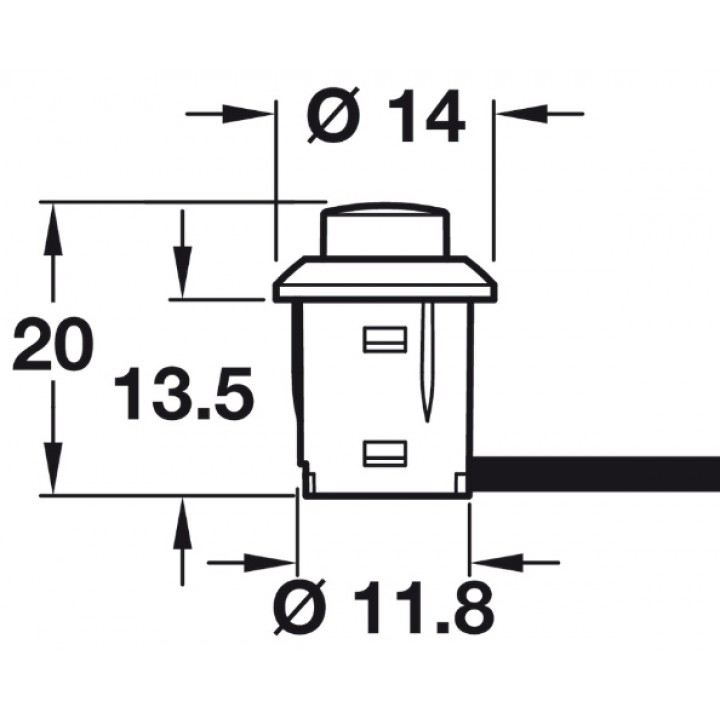 Hafele Loox Kablolu Basmalı Anahtar Ø14 mm 2000 mm Siyah