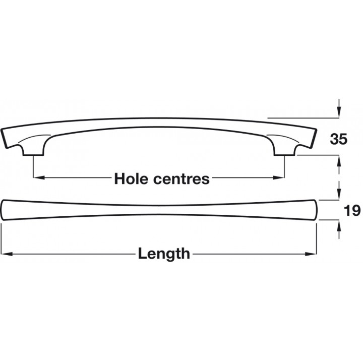 Häfele Arco Akslı Kulp 128 mm Parlak Bakır