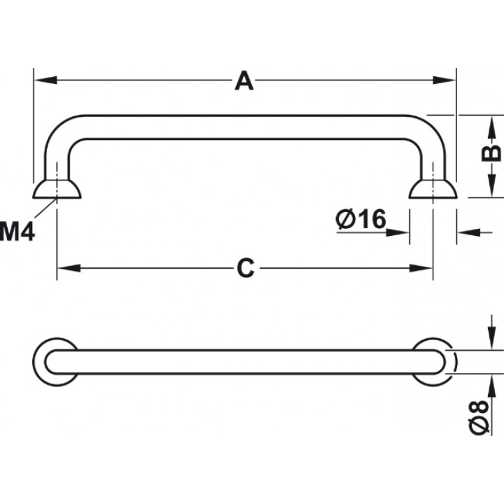 Hafele Deco H1715 Akslı Kulp 128 mm Parlak Bakır
