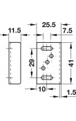 Hafele Köşeli Kilit Karşılığı 41 × 25,5 × 11,5 mm Paslanmaz Çelik