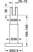Hafele Paslanmaz WC Kabin Ayağı 135 - 175 mm
